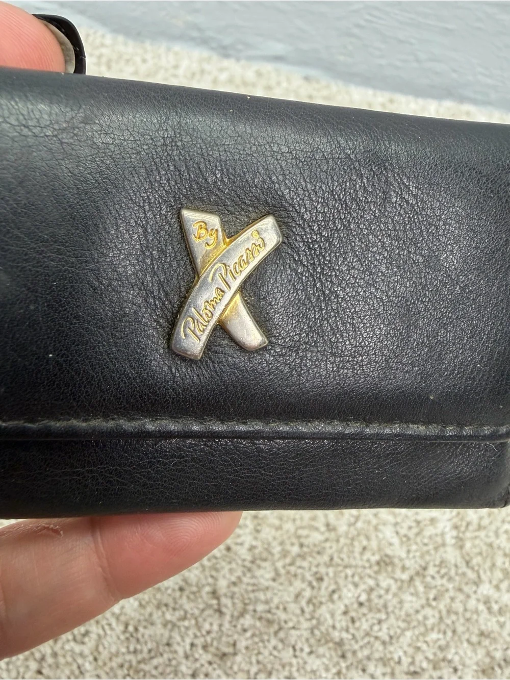 Vintage Paloma Picasso Genuine Leather Tri-Fold Key Case Wallet
